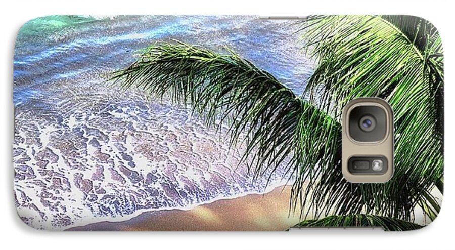 Beach Scene Galaxy S7 Case featuring the photograph Warm Maui Waters Lapping Ashore by Kirsten Giving