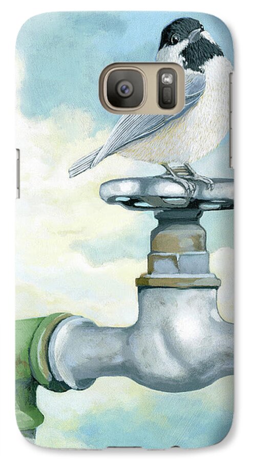 Chickadee Galaxy S7 Case featuring the painting Water is Life - realistic painting by Linda Apple