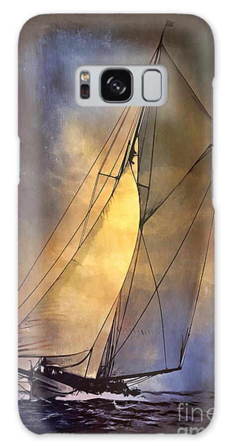 Sloop Galaxy S8 Case featuring the painting America's Cup 1887 by Andrzej Szczerski
