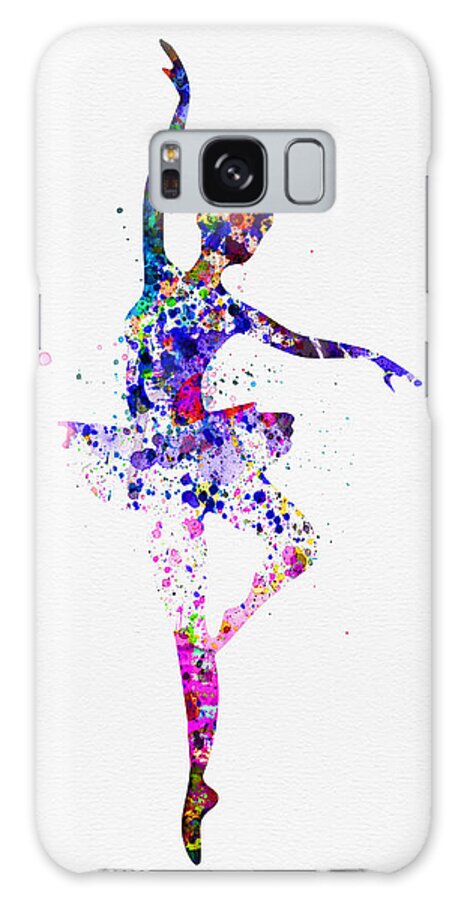 Ballet Galaxy Case featuring the painting Ballerina Dancing Watercolor 2 by Naxart Studio