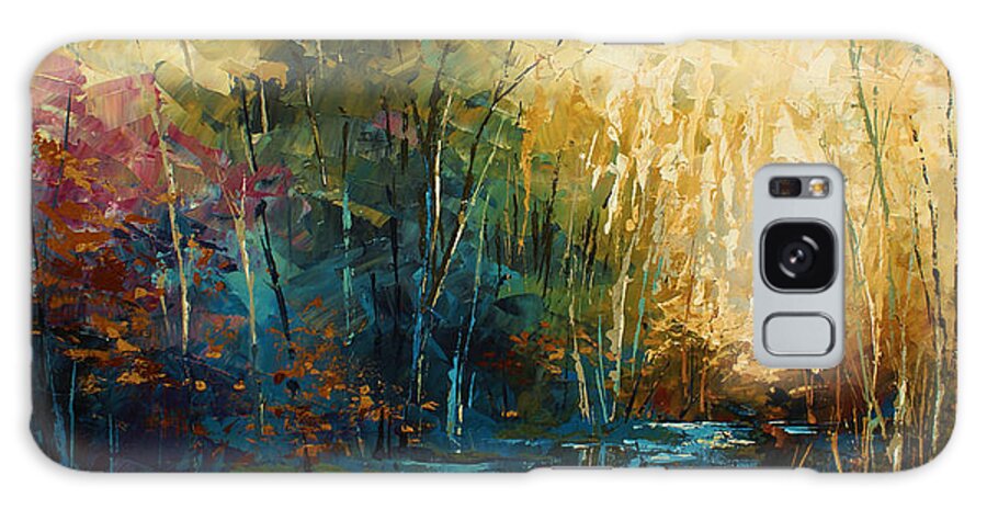 Landscape Galaxy Case featuring the painting ' Blue Lagoon ' by Michael Lang