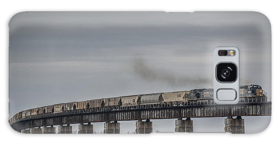 Csx Railroad Galaxy Case featuring the photograph CSX G415 climbing the viaduct at Rahm Indiana by Jim Pearson