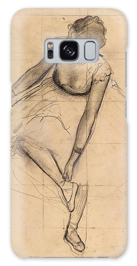 Edgar Degas Galaxy S8 Case featuring the drawing 	Dancer Adjusting Her Slipper #2 by Edgar Degas