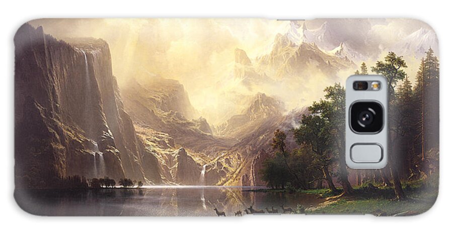 Bierstadt Galaxy S8 Case featuring the painting Among The Sierra Nevada Mountains California #1 by Pam Neilands