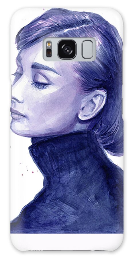 Audrey Galaxy Case featuring the painting Audrey Hepburn Portrait by Olga Shvartsur