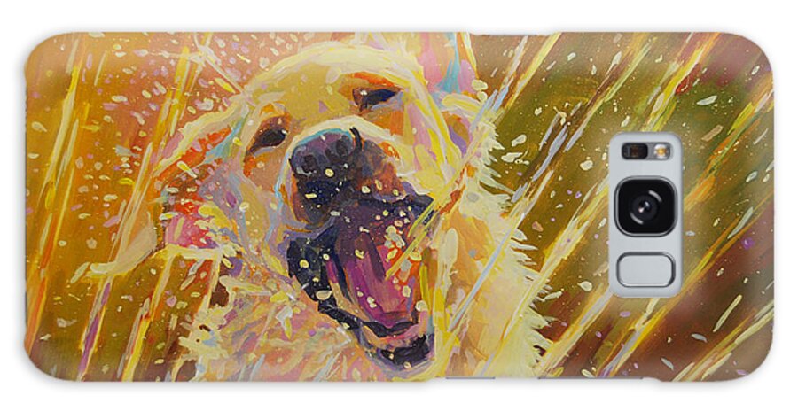 Yellow Lab Galaxy Case featuring the painting August by Kimberly Santini