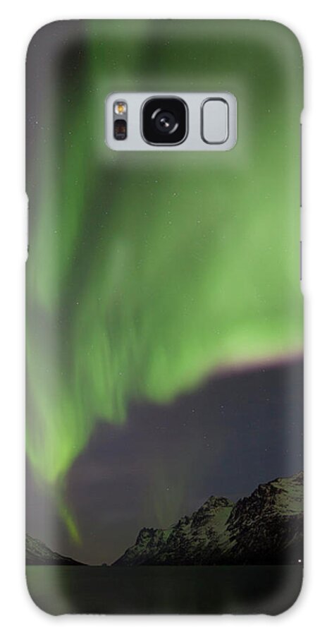 Extreme Terrain Galaxy Case featuring the photograph Aurora Borealis Over Ersfjordbotn #1 by Antonyspencer