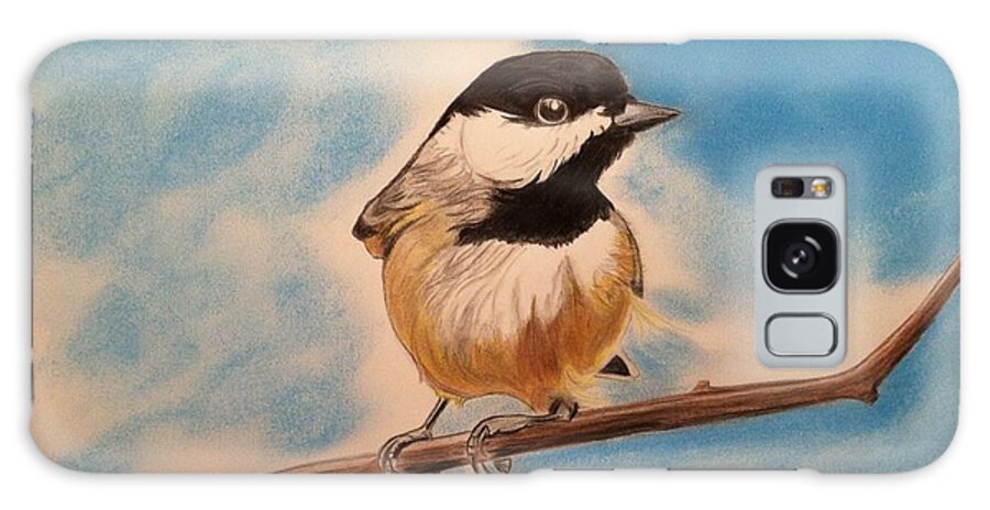 Birds Galaxy Case featuring the drawing Black Capped Chickadee #1 by Tony Clark