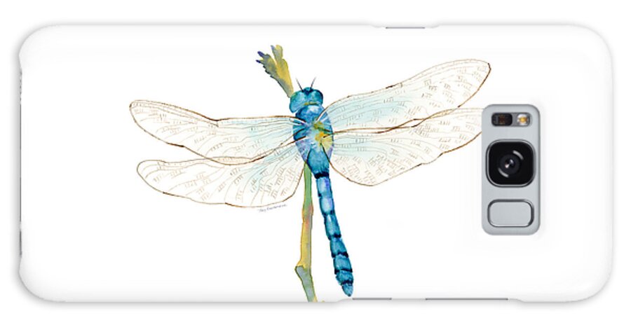 Blue Galaxy Case featuring the painting Blue Dragonfly by Amy Kirkpatrick
