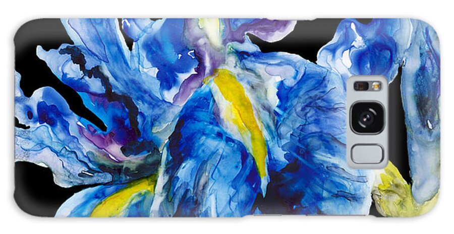 Iris Galaxy Case featuring the painting Blue Iris #1 by Karen Ann