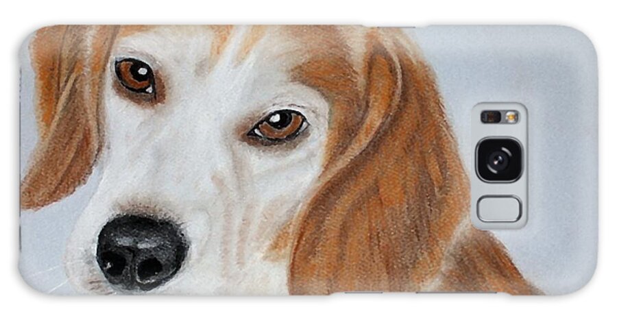 Beagle Pastel Canvas Print Galaxy Case featuring the pastel Brown Eyed Girl #1 by Kimber Butler