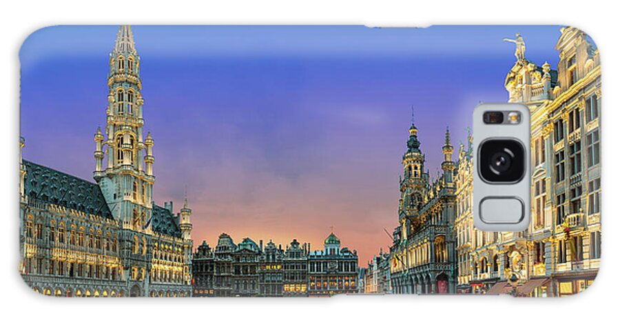 Belgium Galaxy Case featuring the photograph Brussels, Grand Place At Dusk #1 by Sylvain Sonnet