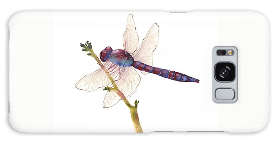 Burgundy Galaxy Case featuring the painting Burgundy Dragonfly by Amy Kirkpatrick