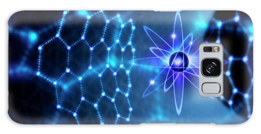 Nobody Galaxy Case featuring the photograph Carbon Atom And Graphene #1 by Richard Kail