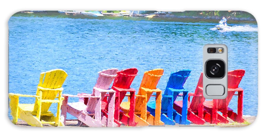 Colors Galaxy Case featuring the photograph Colorful chairs #1 by Les Palenik