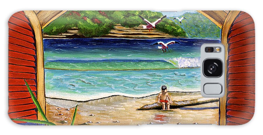Seascape Galaxy Case featuring the painting Deep In Thought by Laura Forde