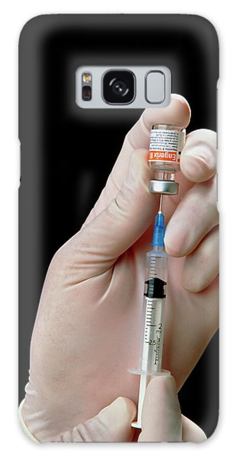Syringe Galaxy Case featuring the photograph Drawing Hepatitis B Vaccine Into Syringe #1 by Saturn Stills/science Photo Library