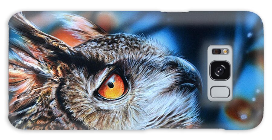 Eagle Owl Galaxy Case featuring the painting Twilight by Lachri
