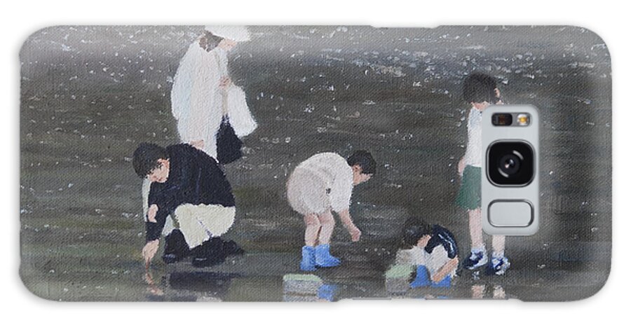 Beach Galaxy Case featuring the painting Family Holiday #2 by Masami Iida