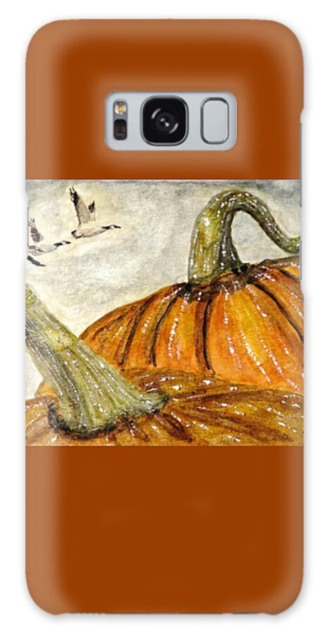 Pumpkin Paintings Galaxy Case featuring the painting Flying South by Angela Davies