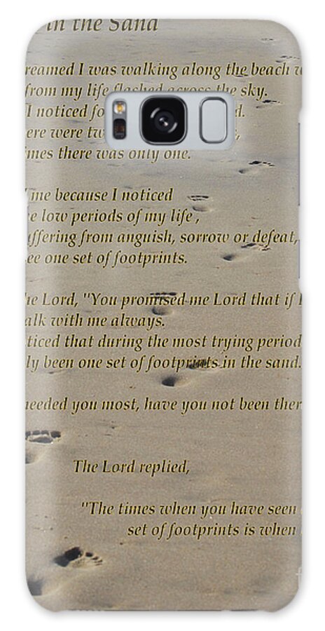 Religious Galaxy Case featuring the photograph Footprints in the Sand Poem #2 by Bob Sample