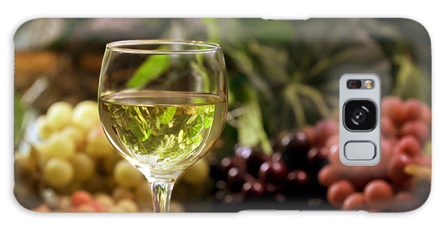 Glass Galaxy Case featuring the photograph Glass and Grapes by Mark McKinney