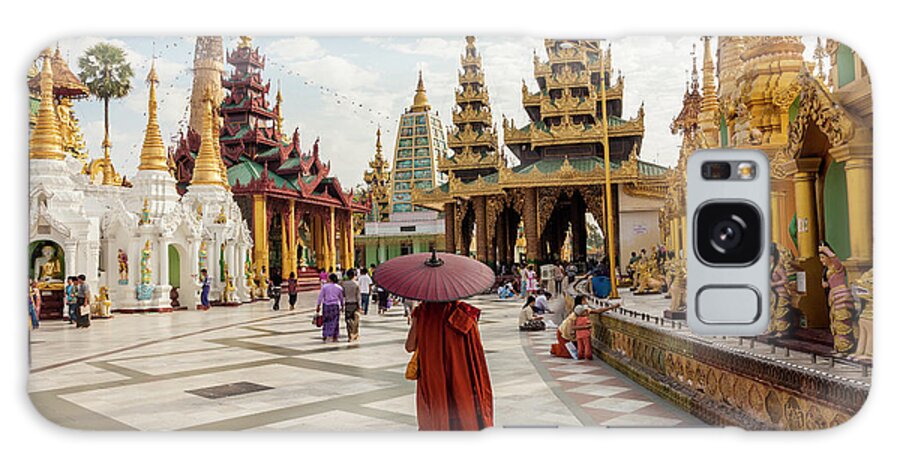 Pagoda Galaxy Case featuring the photograph Great Golden Stupa, Shwedagon Paya #1 by Peter Adams