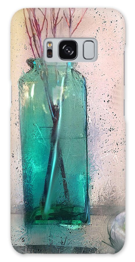 Vase Galaxy Case featuring the mixed media Green Vase #1 by Russell Pierce