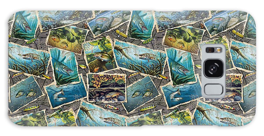 Jon Q Wright Galaxy Case featuring the painting Jon Q Wright Fish Paintings Bedding #1 by JQ Licensing