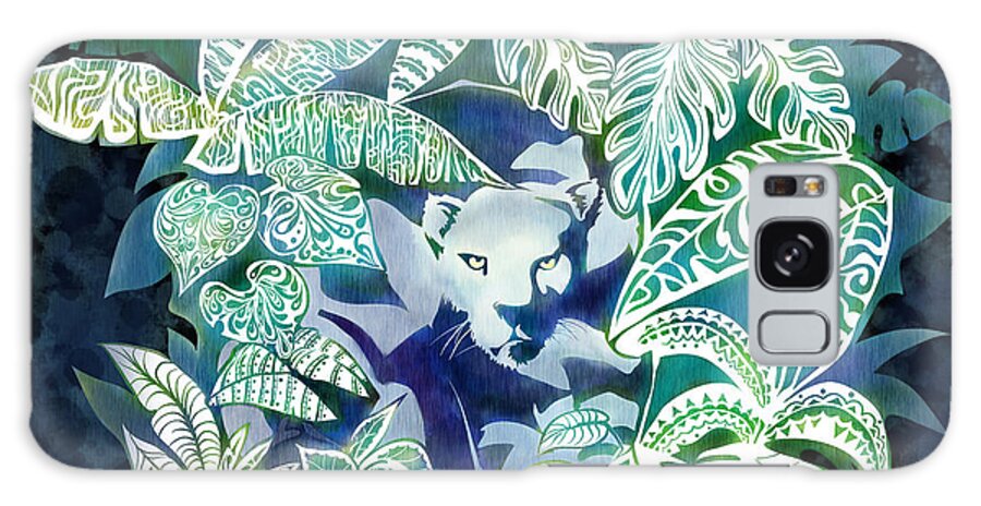 Jaguar Print Prints Galaxy Case featuring the painting Jungle Jaguar by Sassan Filsoof