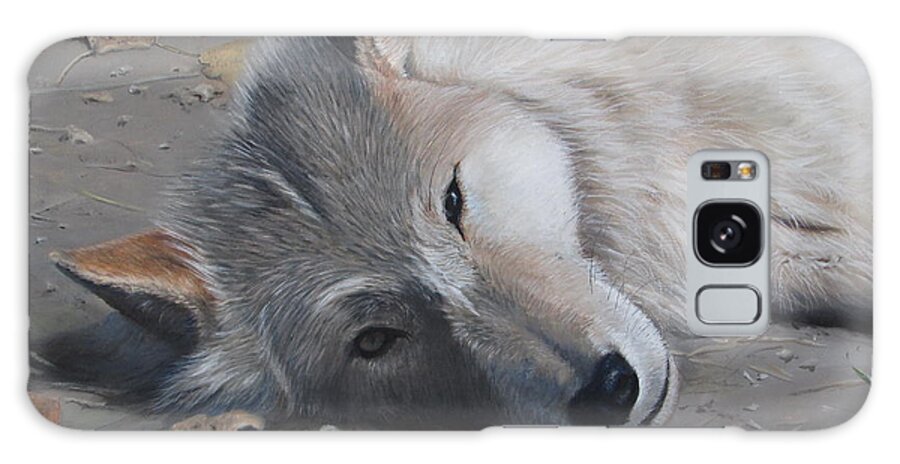 Wolf Galaxy Case featuring the painting Just a Little Break by Tammy Taylor