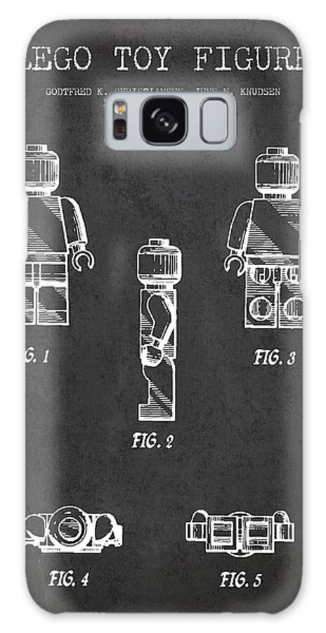 Lego Galaxy Case featuring the digital art Lego Toy Figure Patent - Dark #2 by Aged Pixel