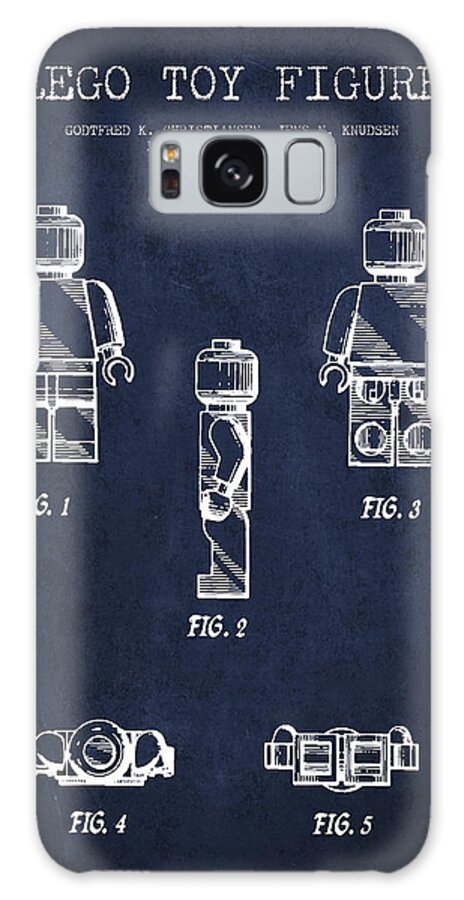 Lego Galaxy Case featuring the digital art Lego Toy Figure Patent - Navy Blue #2 by Aged Pixel