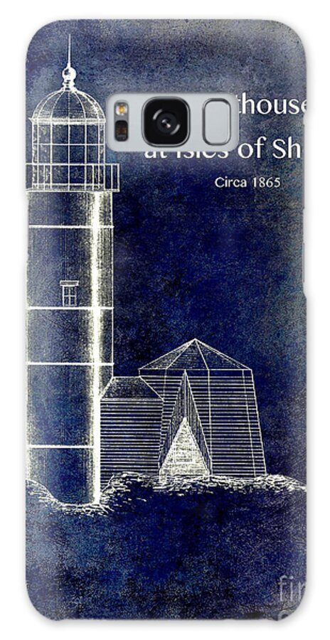White Island Light Galaxy Case featuring the drawing Lighthouse at Isles of Shoals #1 by Jon Neidert