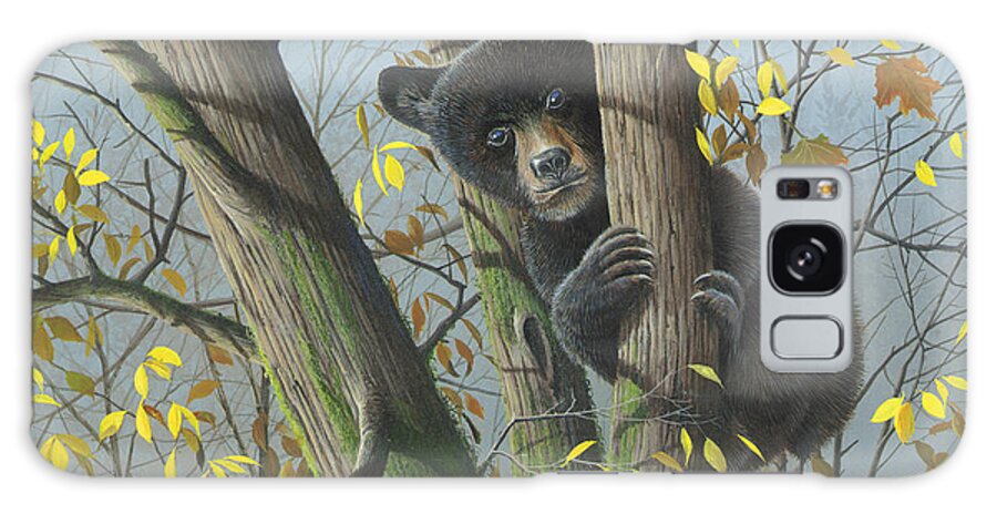 Black Bear Galaxy Case featuring the painting Little Mischief #1 by Mike Brown