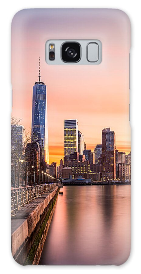 America Galaxy Case featuring the photograph Lower Manhattan at sunset #1 by Mihai Andritoiu