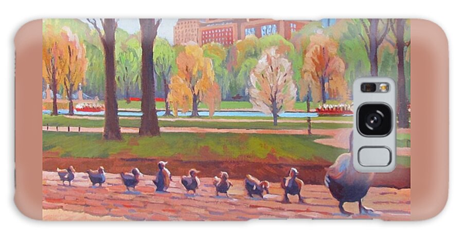 Boston Galaxy Case featuring the painting Make Way for Ducklings by Dianne Panarelli Miller