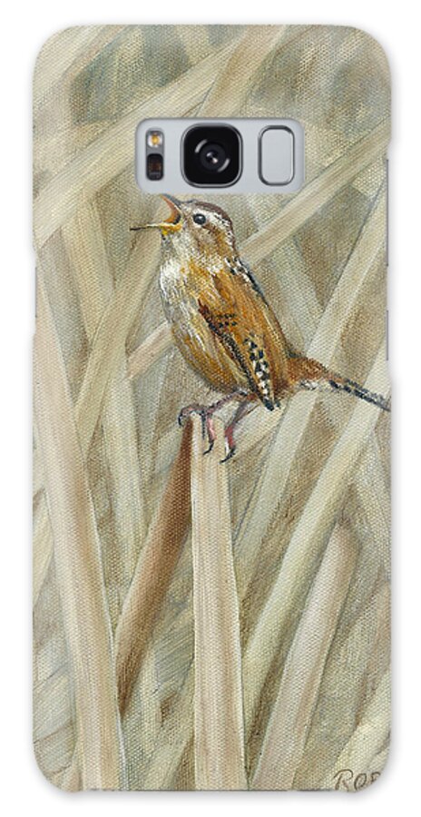 Marsh Wren Galaxy Case featuring the painting Marsh Melody #1 by Dreyer Wildlife Print Collections 