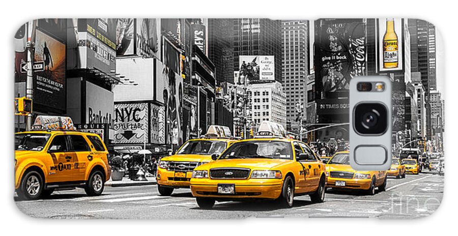 Nyc Galaxy Case featuring the photograph NYC Yellow Cabs - ck by Hannes Cmarits
