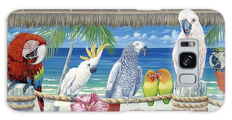 Art Galaxy Case featuring the painting Parrots in Paradise by Danielle Perry