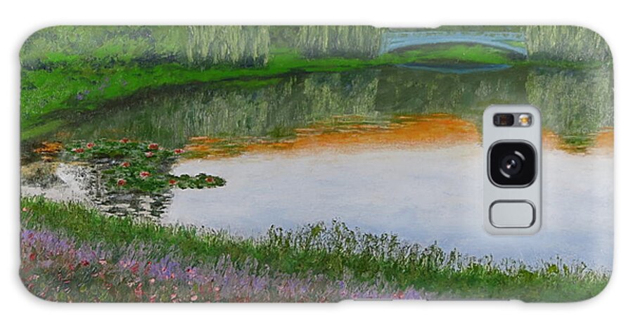 Pond Galaxy Case featuring the painting Peaceful Pond by J Loren Reedy