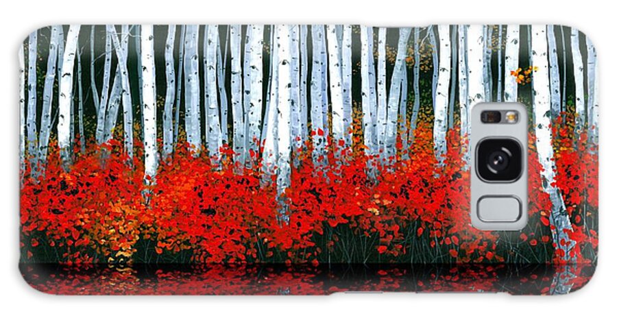 Birch Galaxy Case featuring the painting Reflections - Sold by Michael Swanson