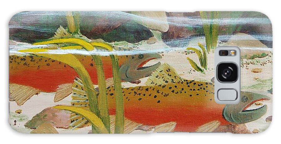 Print Galaxy Case featuring the painting Salmon by Katherine Young-Beck