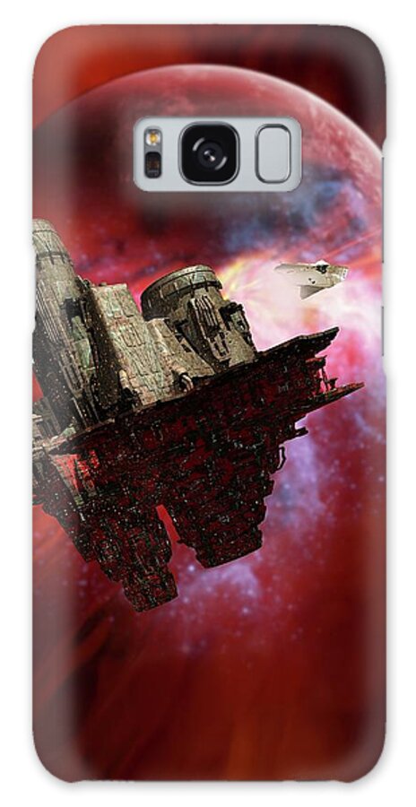 Concepts & Topics Galaxy Case featuring the digital art Space Mining Colony, Artwork #1 by Victor Habbick Visions