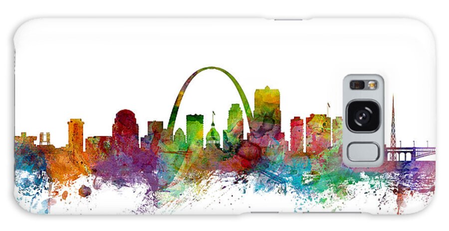 St Louis Galaxy Case featuring the digital art St Louis Missouri Skyline #1 by Michael Tompsett