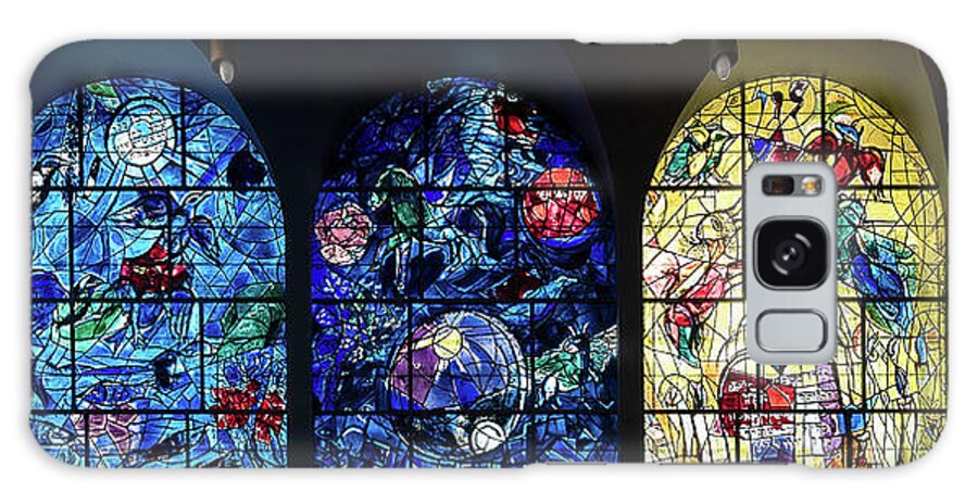 Photography Galaxy Case featuring the photograph Stained Glass Chagall Windows #1 by Panoramic Images
