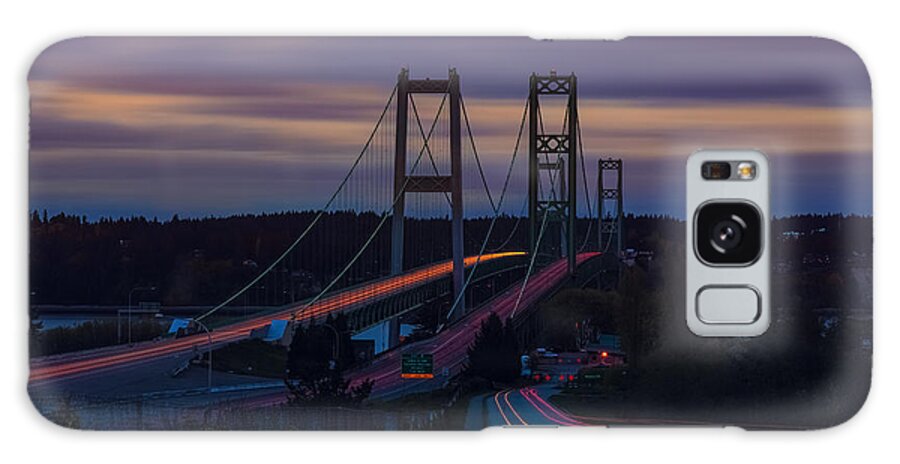 Tacoma Galaxy Case featuring the photograph Tacoma Narrows Bridge #1 by Thomas Hall
