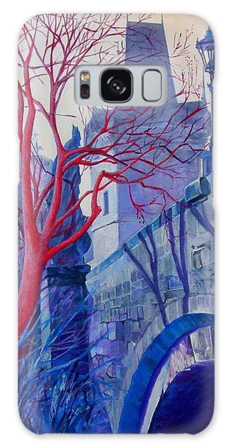 Prague Galaxy Case featuring the painting The Charles Bridge Blues #1 by Marina Gnetetsky