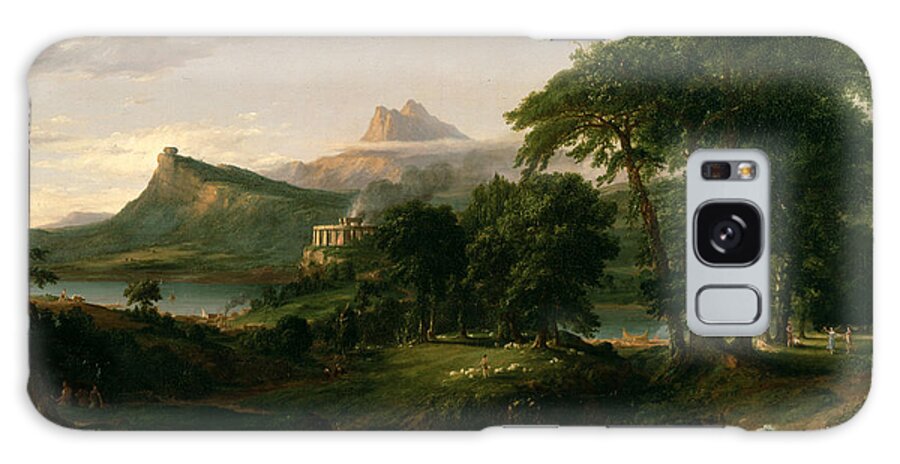 Hudson River School Galaxy Case featuring the painting The Course of Empire The Arcadian or Pastoral State #8 by Thomas Cole