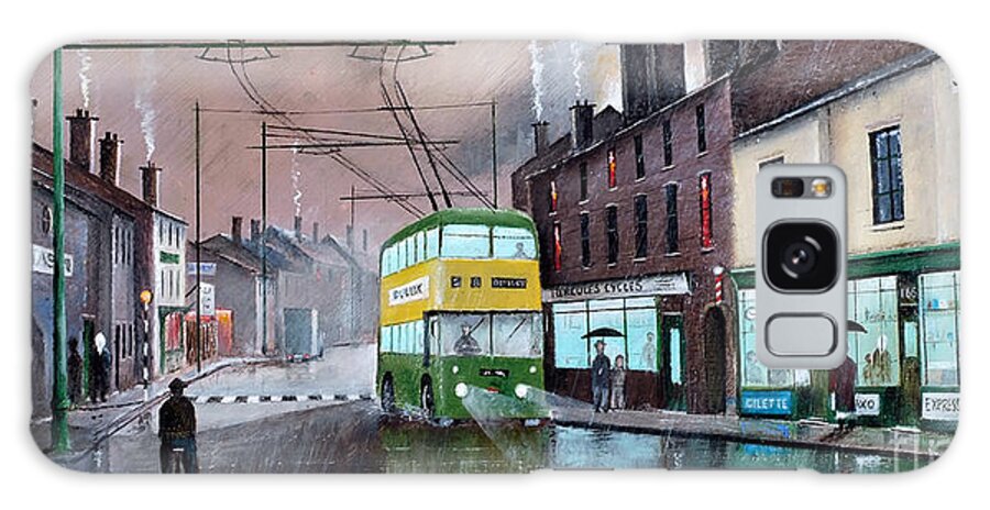England Galaxy Case featuring the painting The Last Trolley Bus - England by Ken Wood
